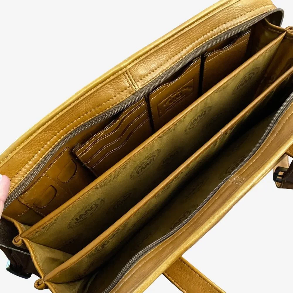 Vintage Land Santa Fe Leather Briefcase Laptop Bag